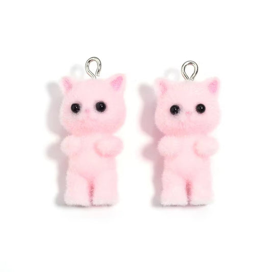 BBB 267 (y) Cute Fur 3D Flocking Resin charm ( 1 pc ) ( 35*18mm )
