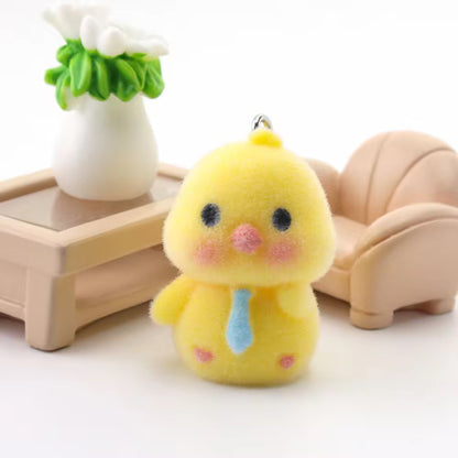 BBB 385 (b) Tie Suit Chick Cute Fur 3D Flocking Resin charm ( 1 pc ) ( 35*20mm )