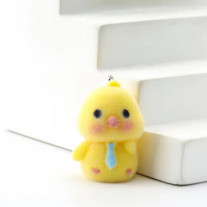 BBB 385 (b) Tie Suit Chick Cute Fur 3D Flocking Resin charm ( 1 pc ) ( 35*20mm )