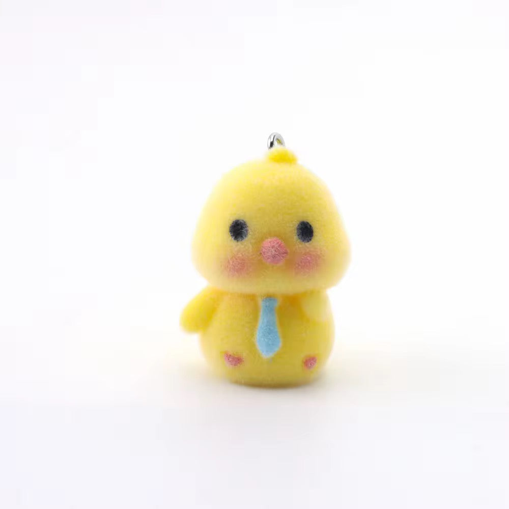 BBB 385 (b) Tie Suit Chick Cute Fur 3D Flocking Resin charm ( 1 pc ) ( 35*20mm )