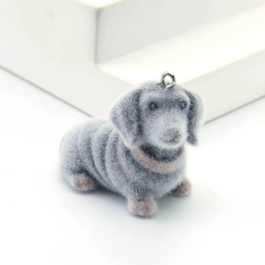 BBB 385 (d) Doggy Cute Fur 3D Flocking Resin charm ( 1 pc ) ( 40 mm )