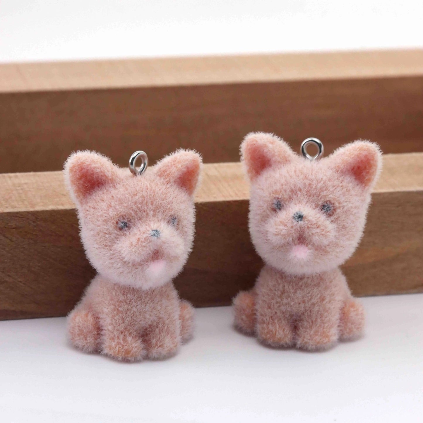 BBB 385 (i) Puppy Cute Fur 3D Flocking Resin charm ( 1 pc ) ( 30 mm )