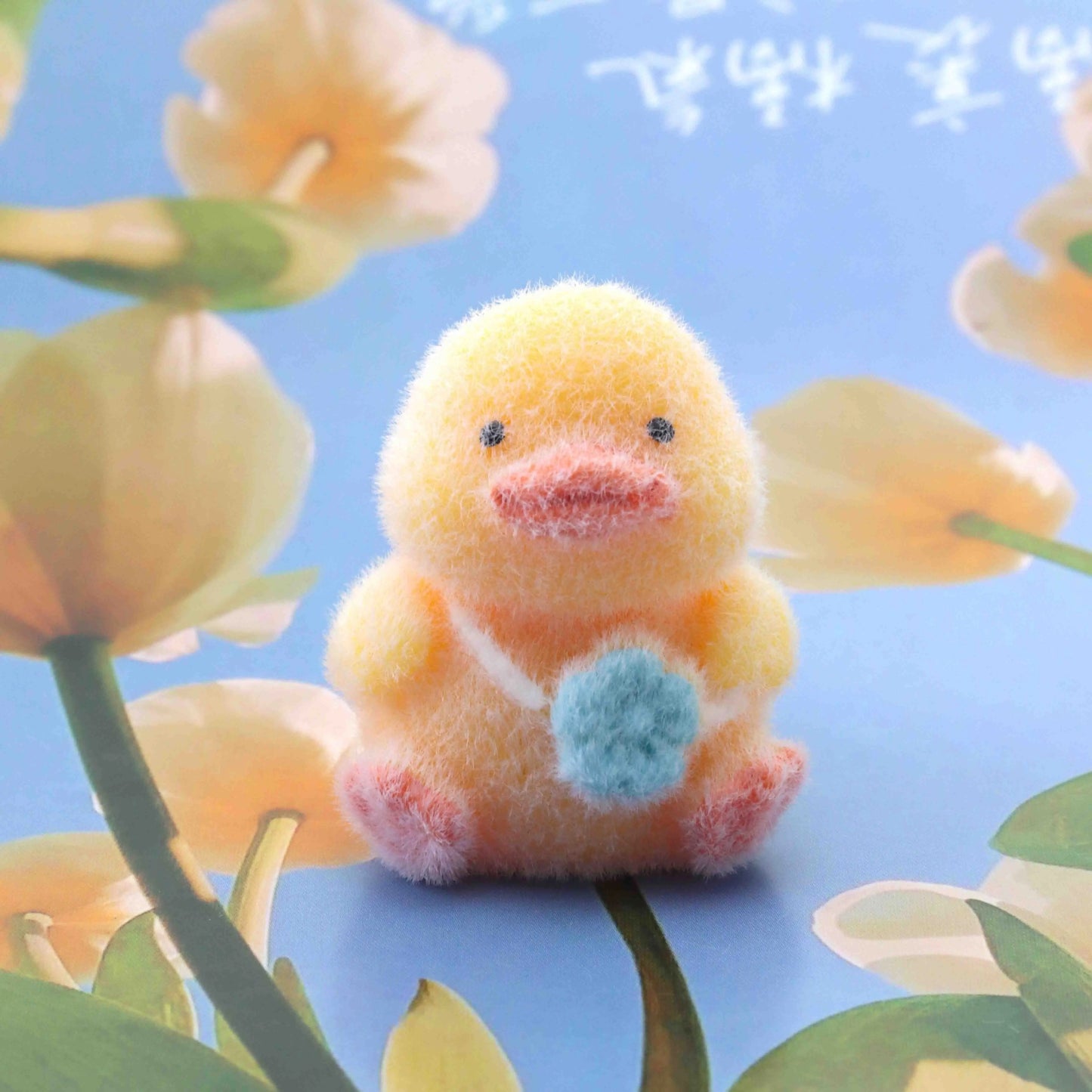 BBB 385 (L) Duck with bag Cute Fur 3D Flocking Resin charm ( 1 pc ) ( 30 mm )