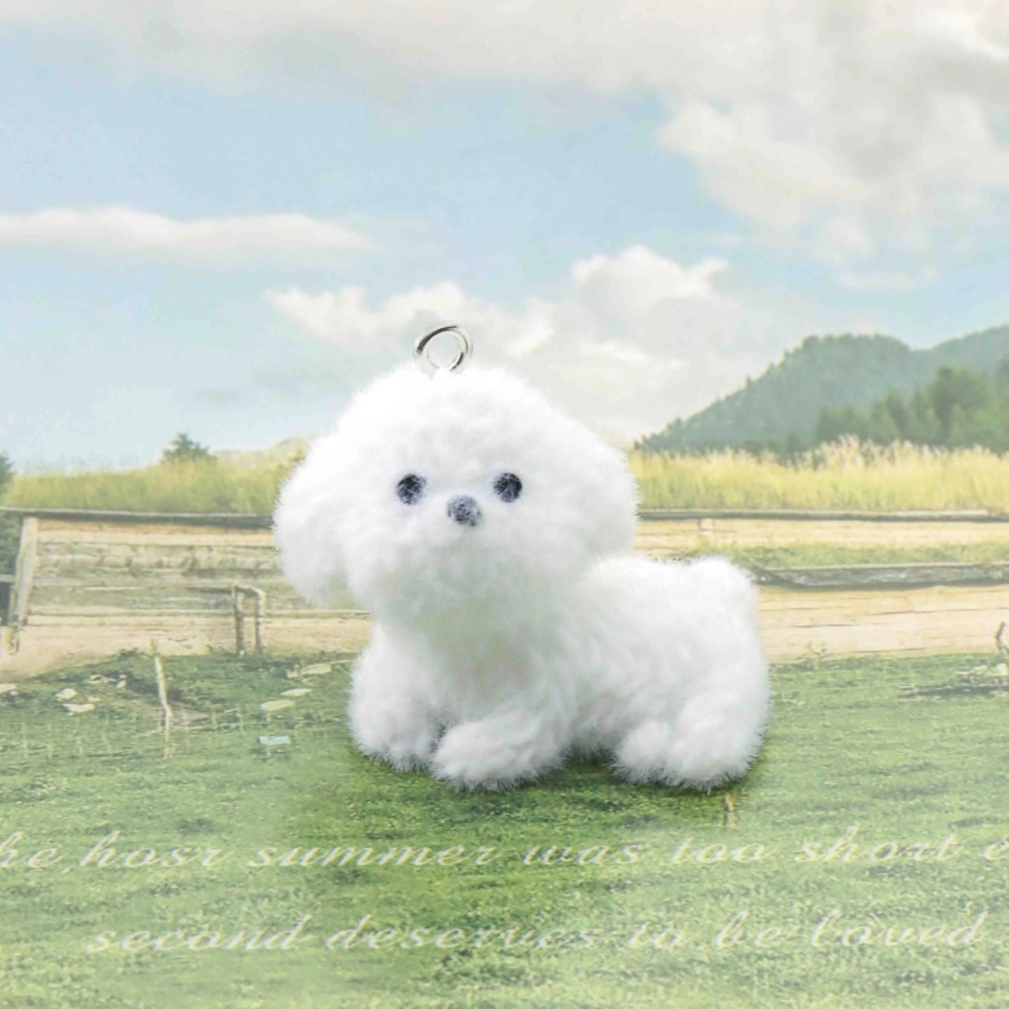 BBB 385 (m) Doggy Cute Fur 3D Flocking Resin charm ( 1 pc ) ( 30*20 mm )