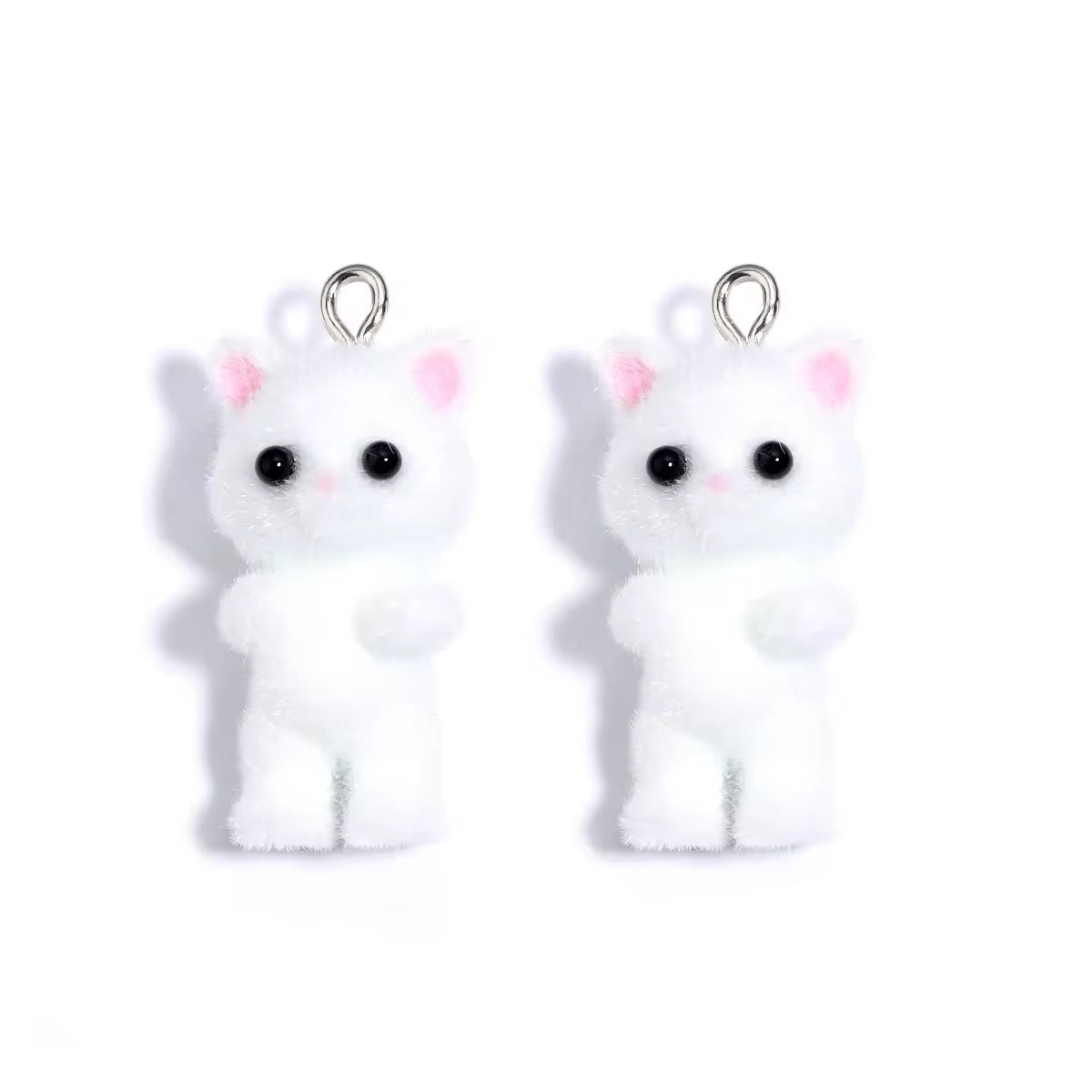 BBB 385 (u) Rabbit Cute Fur 3D Flocking Resin charm ( 1 pc ) ( 25 mm )