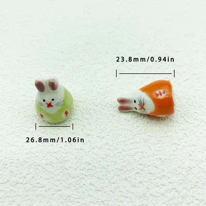 PCB19 Cute Rabbit porcelain ceramic bead ( 1 pc )