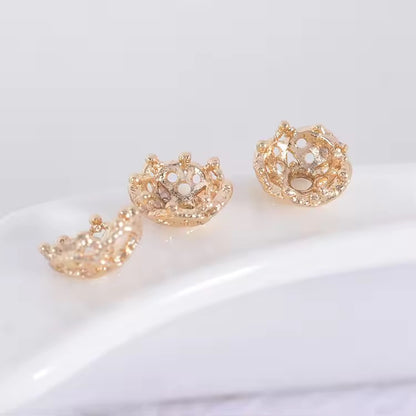 SS 2395 Flower bead cap 14k gold plated ( 1 pc ) - anti tarnish