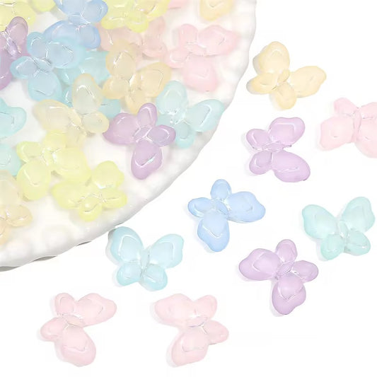 BBB 061 (a) Light Orange Butterfly Acrylic bead ( 1 pc )