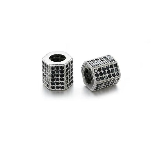 SS 1107 Polygon Zircon Premium Spacer beads ( 1 pc ) Anti tarnish ( 6 mm )