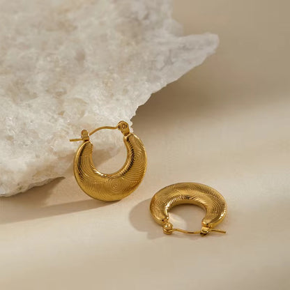 ESJ14C Circle hoop -18k gold plated 316 stainless steel - Anti tarnish