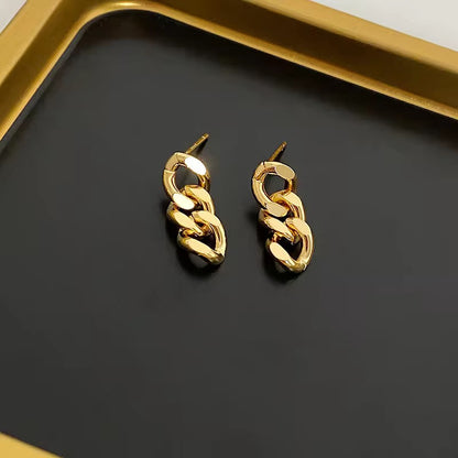 ESJ12D Chain Stud  -18k gold plated 316 stainless steel - Anti tarnish - Wholesale