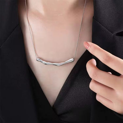 NSJ48D Gold Bamboo Chain Necklace 18k Gold PVD plated