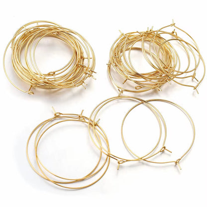 BBB 247 Circle Wire Hoop 18k Gold PVD plated stainless steel ( 2 pc ) anti tarnish