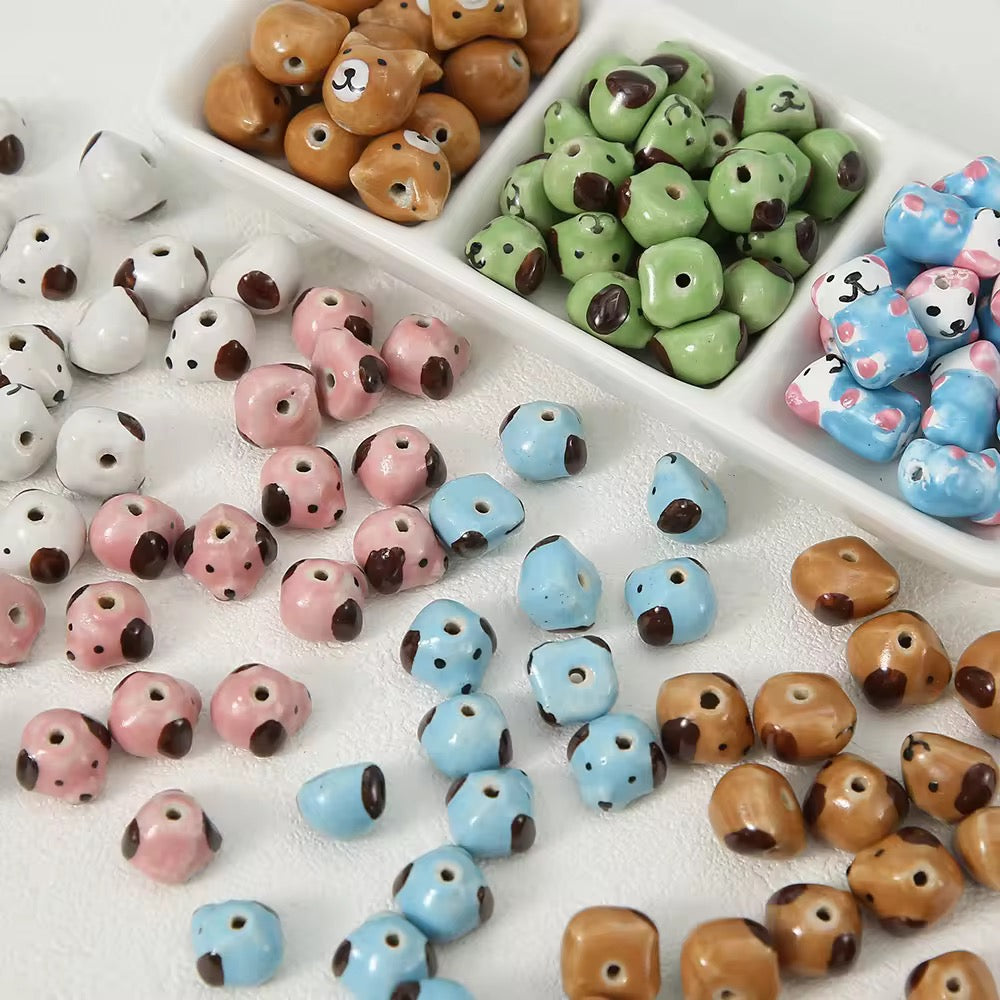 BBB 407 Dog Head porcelain ceramic bead ( 1 pc )