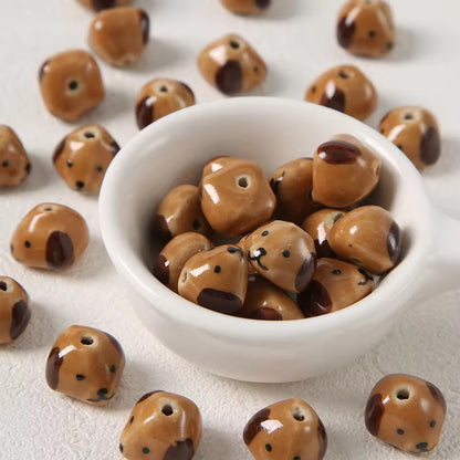 BBB 407 Dog Head porcelain ceramic bead ( 1 pc )
