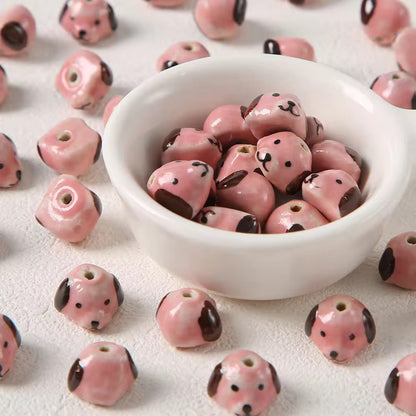 BBB 407 Dog Head porcelain ceramic bead ( 1 pc )