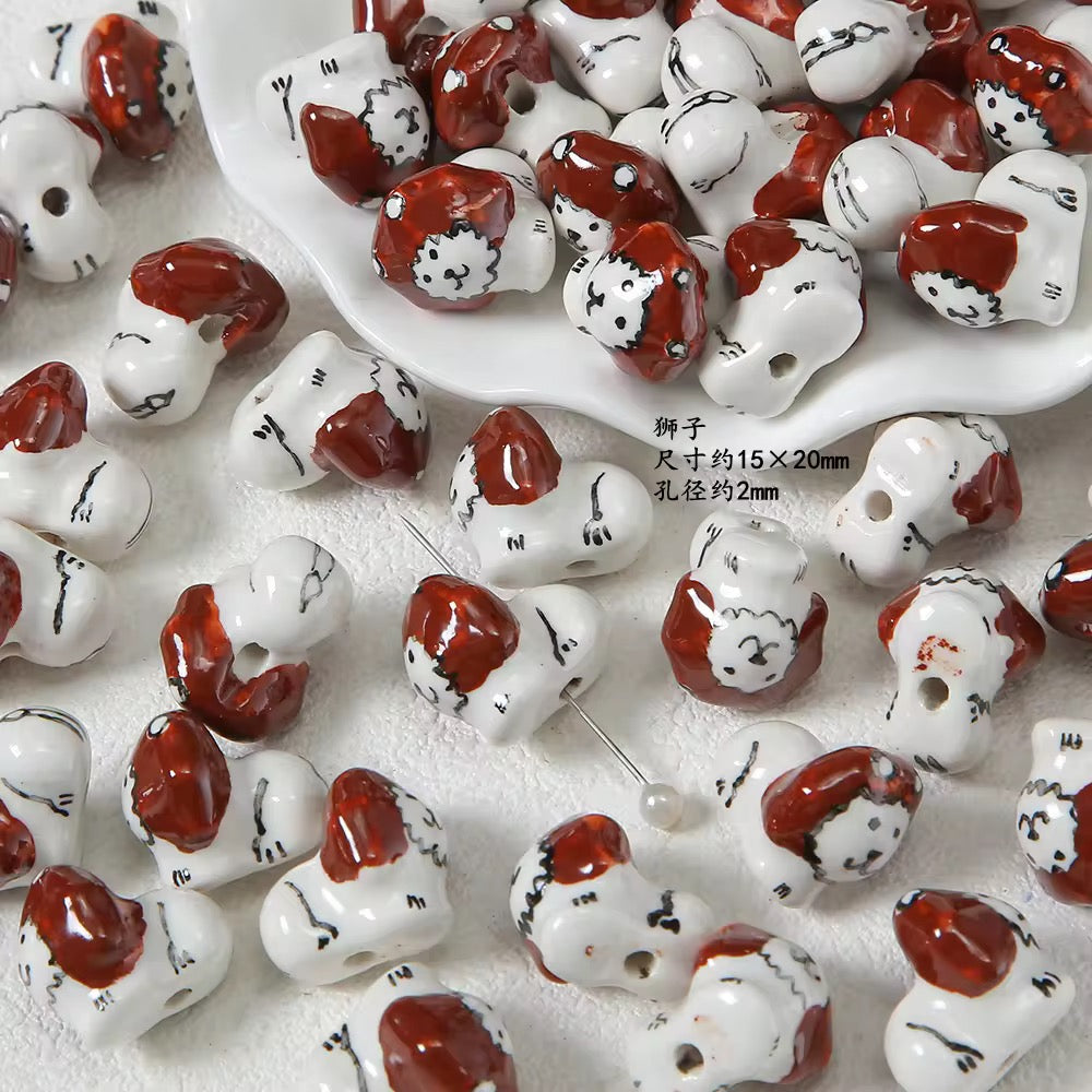 BBB 408 (c) Dalmation porcelain ceramic bead ( 1 pc )