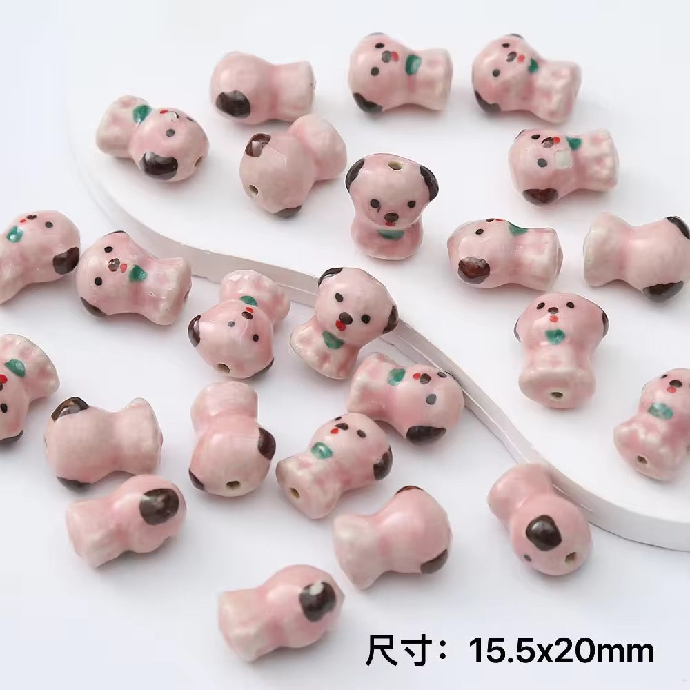 BBB 408 (d) Cute Animal porcelain ceramic bead ( 1 pc )