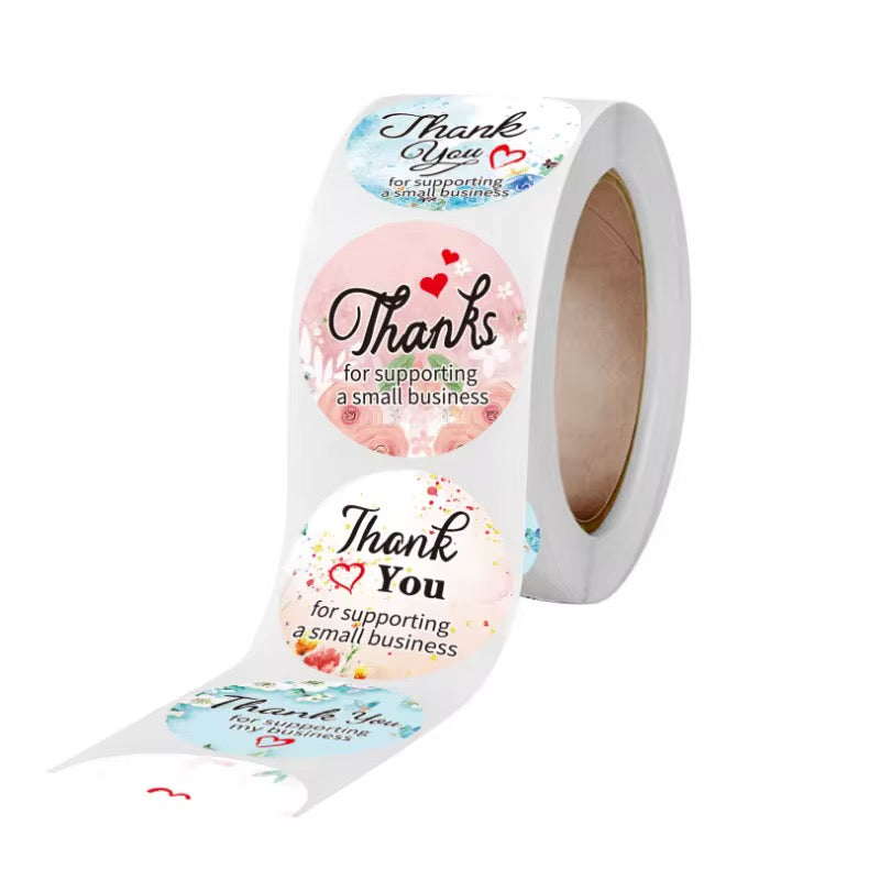 Thank You Waterproof UV Resistant sticker ( 1 Roll - 500 piece )