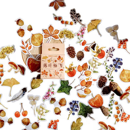 Vintage Autumn Leaves Waterproof UV Resistant sticker ( 1 pack - 46 piece )