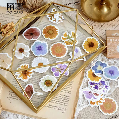 Creative Fresh Flowers Waterproof UV Resistant sticker ( 1 pack - 46 piece )