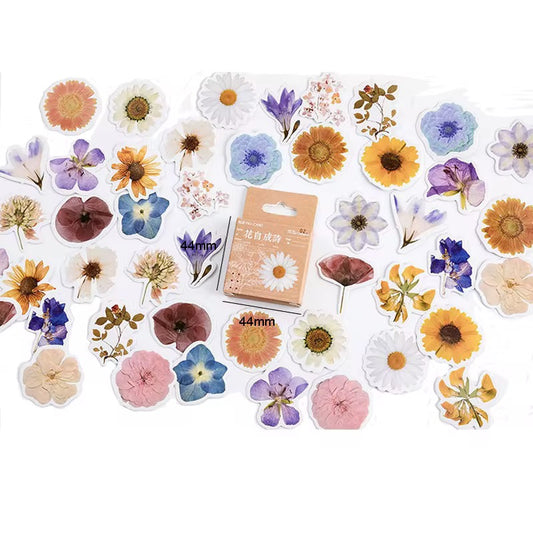 Creative Fresh Flowers Waterproof UV Resistant sticker ( 1 pack - 46 piece )