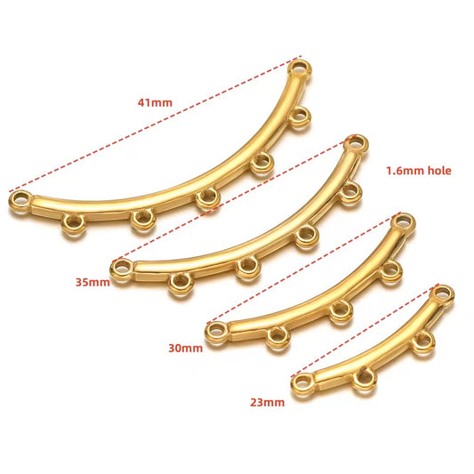 SS 2761 Multi Loop Curve Connector 18k Gold PVD 316 stainless steel ( 1 pc ) anti tarnish