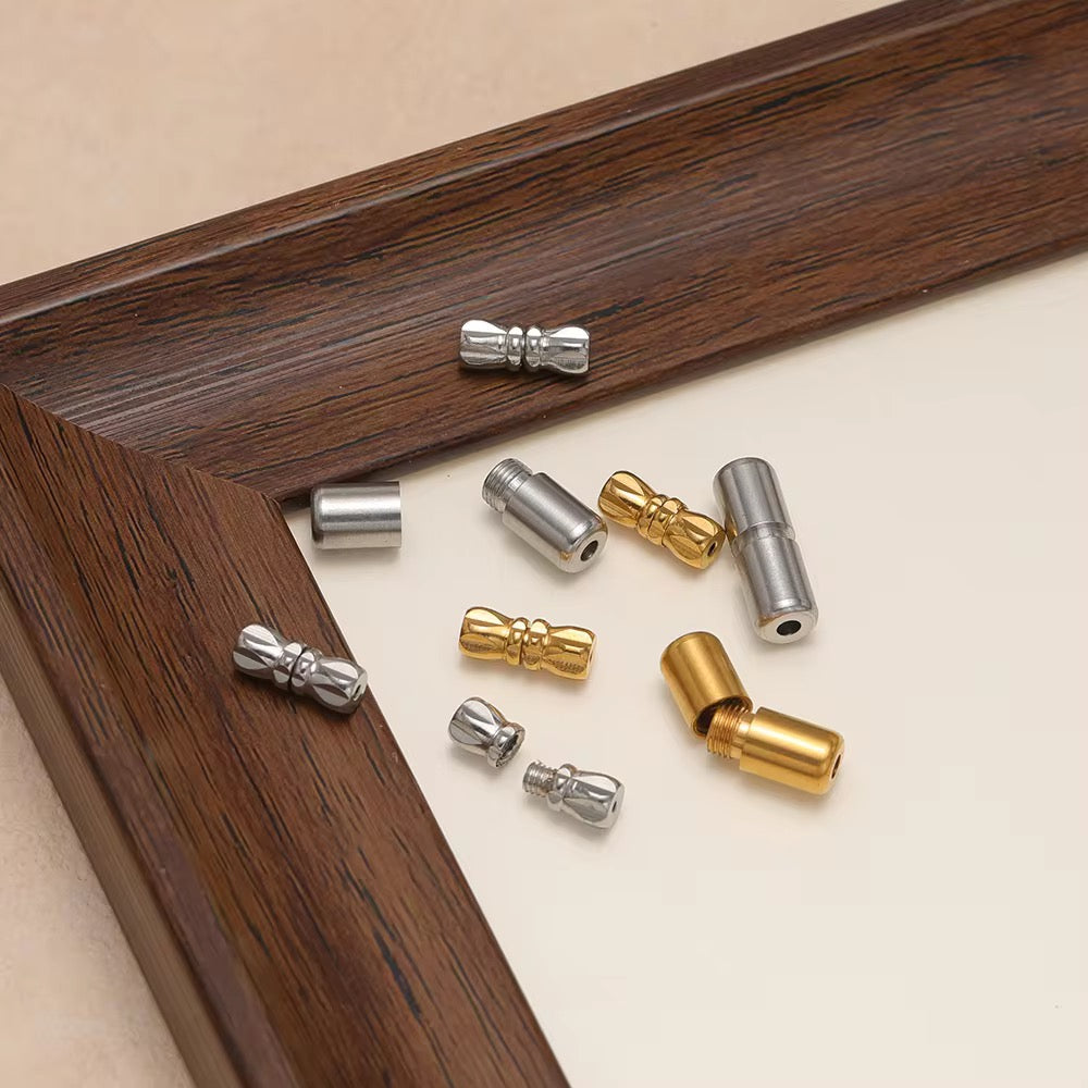 BBB 412 (b) Cylinder Screw Barrel Clasp 18k Gold PVD 316 Stainless steel ( 1 pc ) Anti tarnish