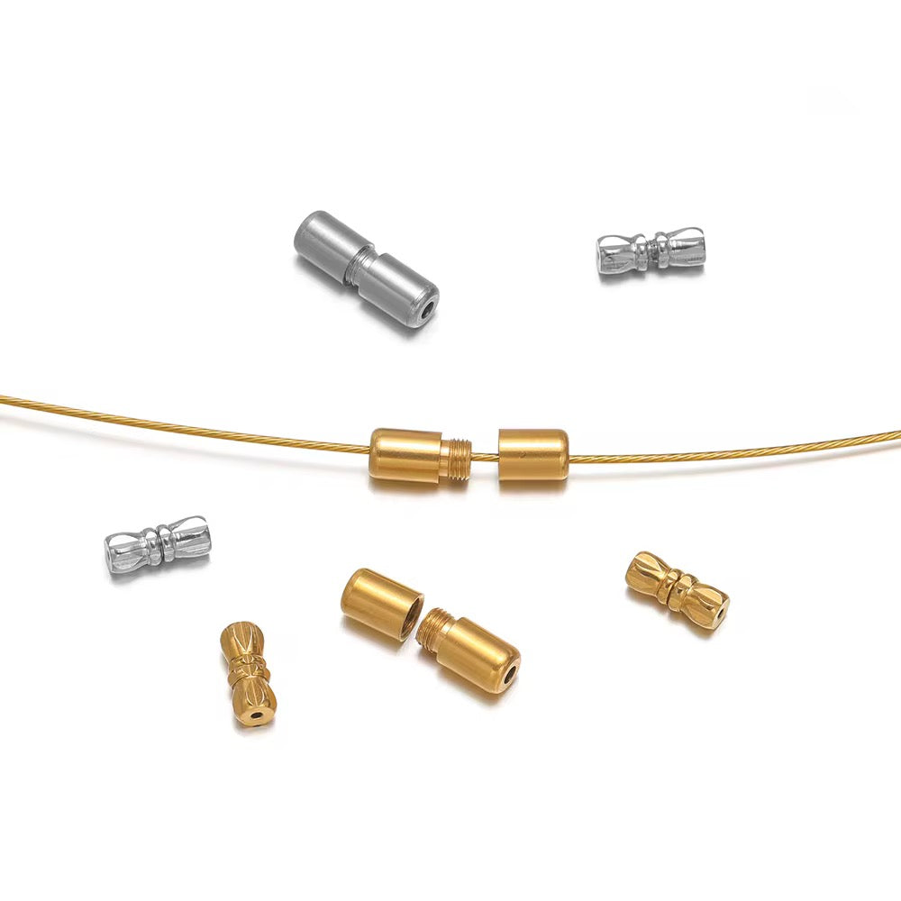 BBB 412 (b) Cylinder Screw Barrel Clasp 18k Gold PVD 316 Stainless steel ( 1 pc ) Anti tarnish