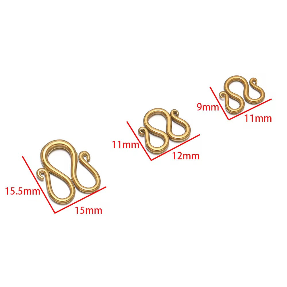 BBB 412 (c) S Hook 18k Gold PVD 316 Stainless steel ( 1 pc ) Anti tarnish ( 11 mm )