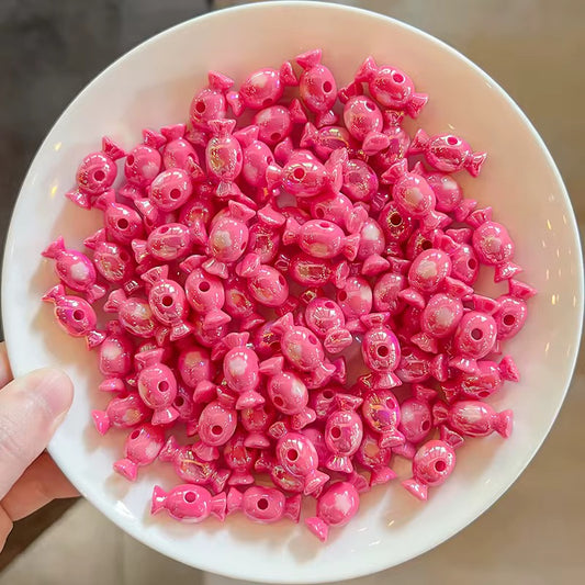 BBB 249 (f) Bright Pink Candy Double colour Luminous Shiny Bead ( 1 pc ) UV Plated Acrylic ( 20 mm )