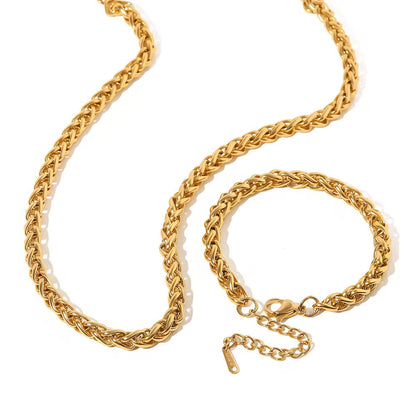 BSJ01D Chunky Unisex Bracelet - 18k gold plated 316 stainless steel - Anti tarnish