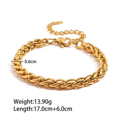 BSJ01D Chunky Unisex Bracelet - 18k gold plated 316 stainless steel - Anti tarnish
