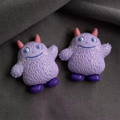 BBB 068 (e) Purple Furry Monster cartoon Kawai themed resin charm ( 1 pc ) with / without Hook