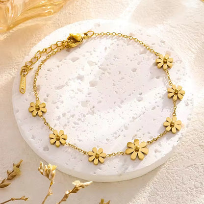 BSJ01F Daisy Modern Bracelet - 18k gold PVD plated 316 stainless steel - Anti tarnish