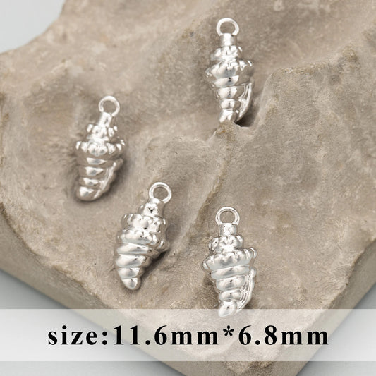 SP 1698 Conch Silver plated charm - per piece- anti tarnish