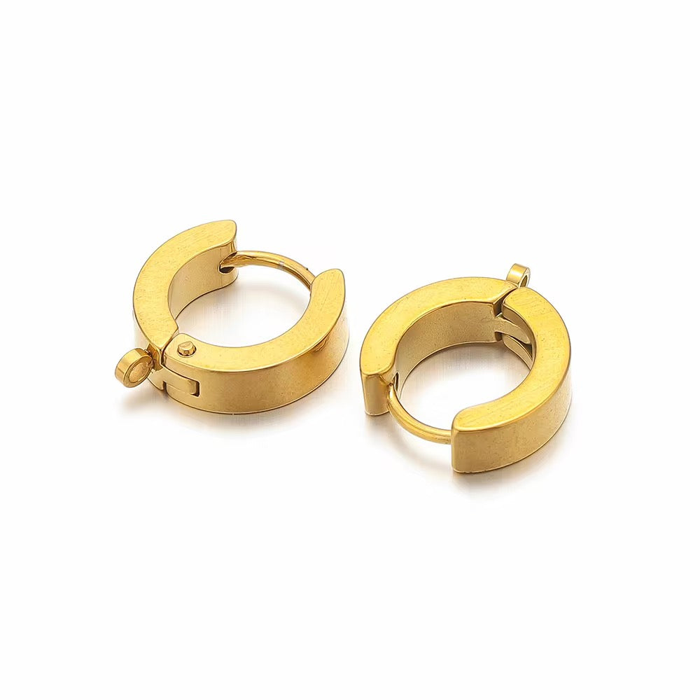 SS 3191 Huggie Hoop Stud 18k gold PVD 316 stainless steel ( 2 pc ) Anti tarnish