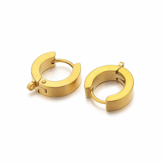 SS 3191 Huggie Hoop Stud 18k gold PVD 316 stainless steel ( 2 pc ) Anti tarnish