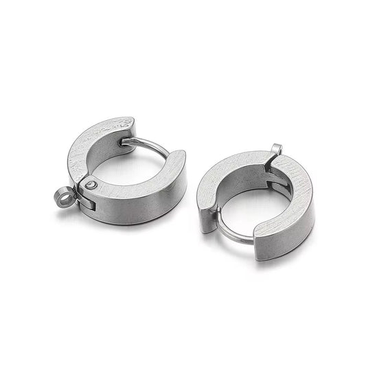 SS 3192 Huggie Hoop Stud Silver PVD 316 stainless steel ( 2 pc ) Anti tarnish