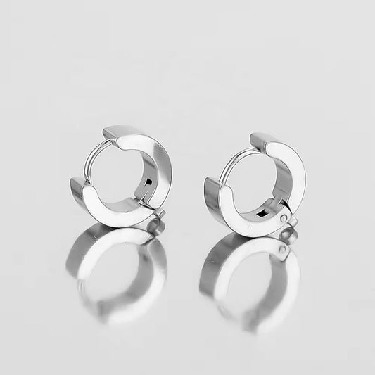 SS 3192 Huggie Hoop Stud Silver PVD 316 stainless steel ( 2 pc ) Anti tarnish