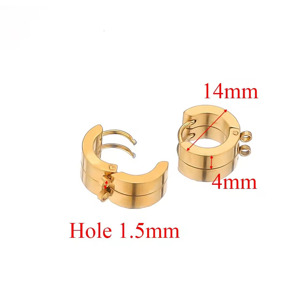 SS 3192 Huggie Hoop Stud Silver PVD 316 stainless steel ( 2 pc ) Anti tarnish
