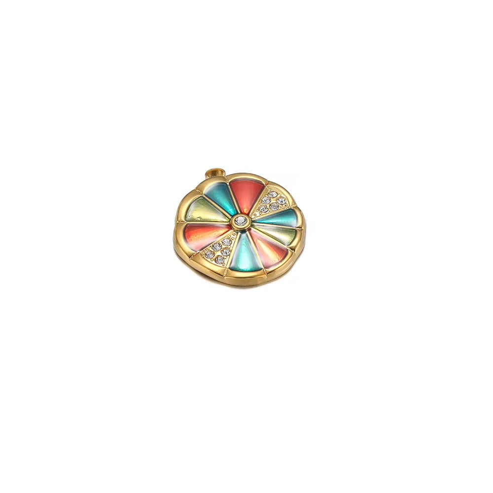 SS 2435 - luxury drop oil charm 18k gold  plated Stainless steel ( 1 pc ) Anti tarnish