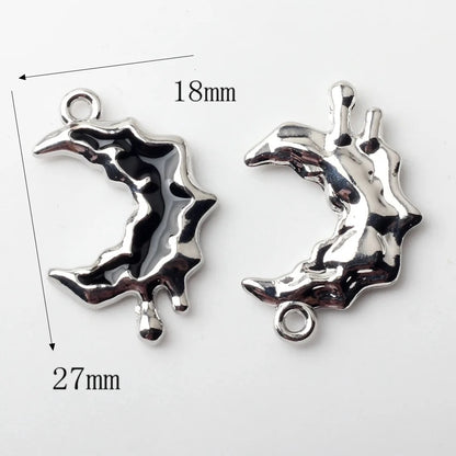 SS 1701 Black Moon Silver plated alloy charm ( 1 pc ) Tarnish Resistant ( 27:18 mm )
