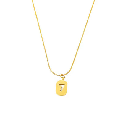 NSJ04B lucky Number 7 Necklace - 18k gold PVD plated 316 stainless steel - Anti tarnish