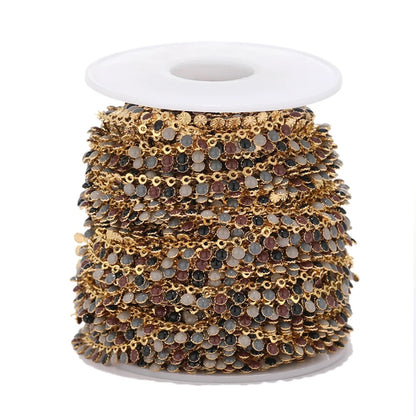 DIYS84 Enamel sun drop 18k gold PVD 316 Stainless steel chain ( 1 feet ) Anti tarnish
