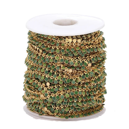 DIYS83 Enamel sun drop 18k gold PVD 316 Stainless steel chain ( 1 feet ) Anti tarnish