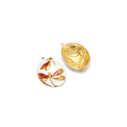 SC04L dragon fly charm vintage style 18k gold plated Stainless steel ( 1 pc ) Anti tarnish