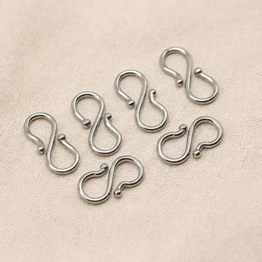SS 3200 S Hook Silver PVD 316 Stainless steel ( 1 pc ) Anti tarnish ( 7*13mm )