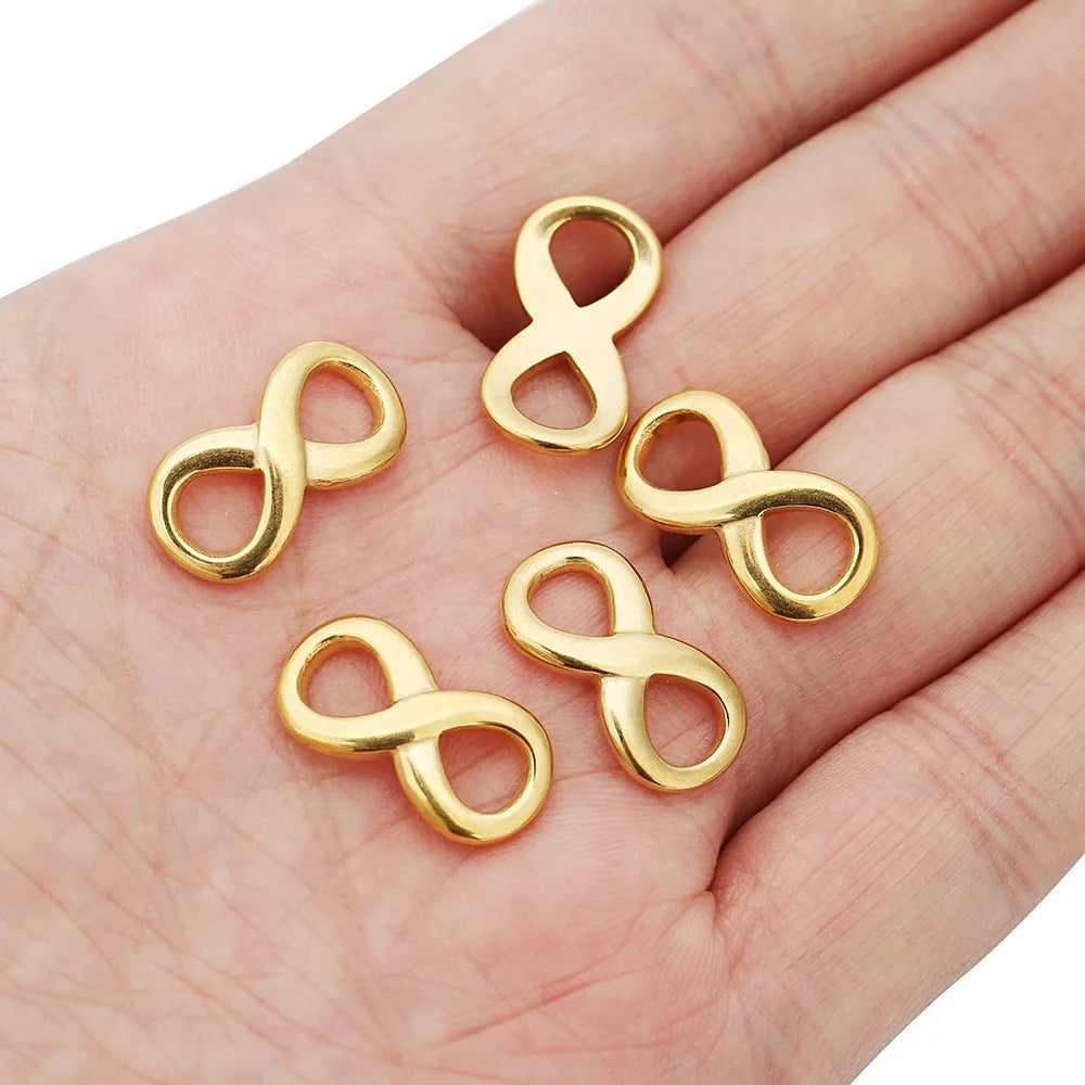 SS 1743 - Infinity gold Stainless steel charm ( 1 pc ) Anti tarnish