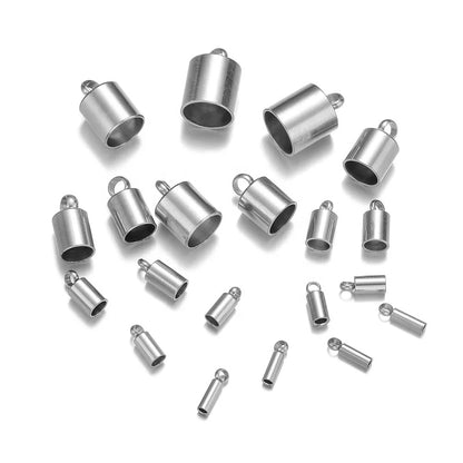 BE01A Bucket cord end cap for necklace making 316 Stainless steel ( 1 pc ) Anti tarnish